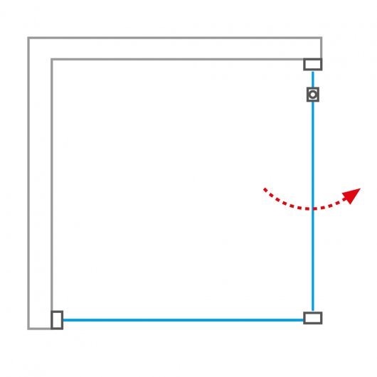 Nákres sprchových dveří PXDO1N a levé boční stěny PXBN