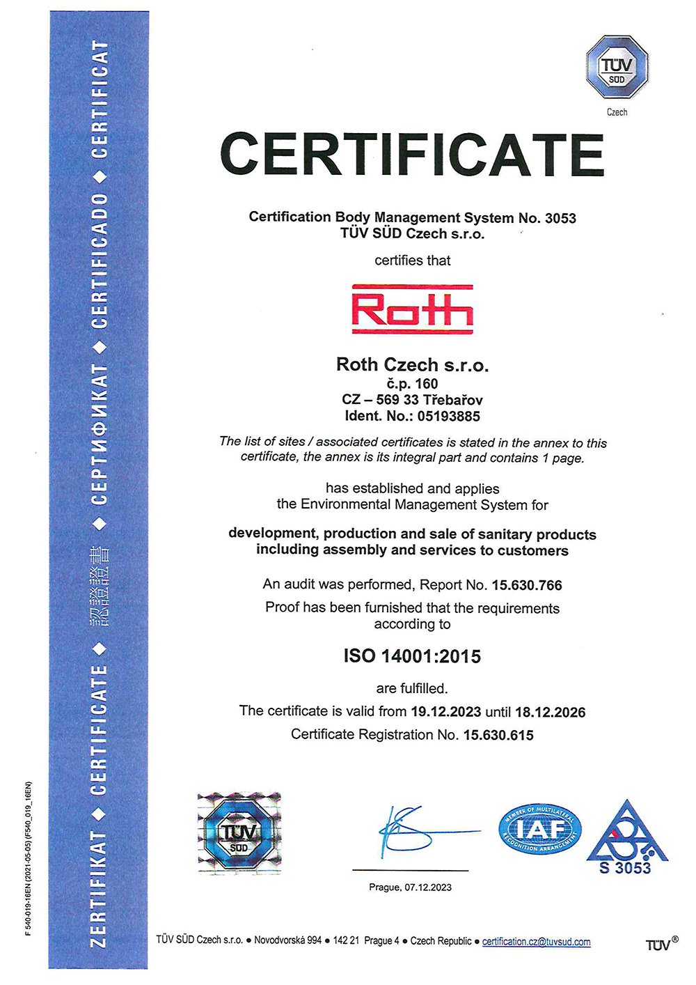ISO 14001 certifikat