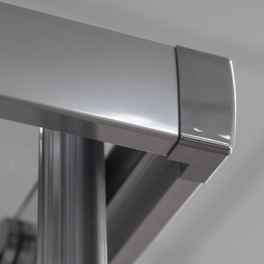 Upper frame corner connector in chrome finish