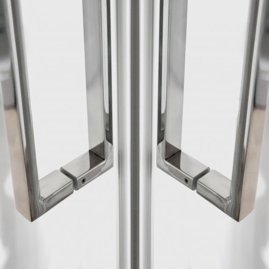 Rigid handle made of polished stainless steel