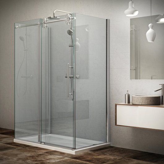 KID2 shower door + left and right KIB shower screens