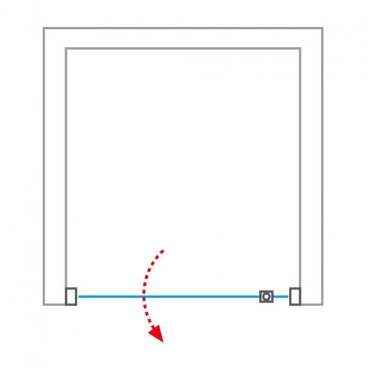 Drawing of shower door PXDO1N_P right opening