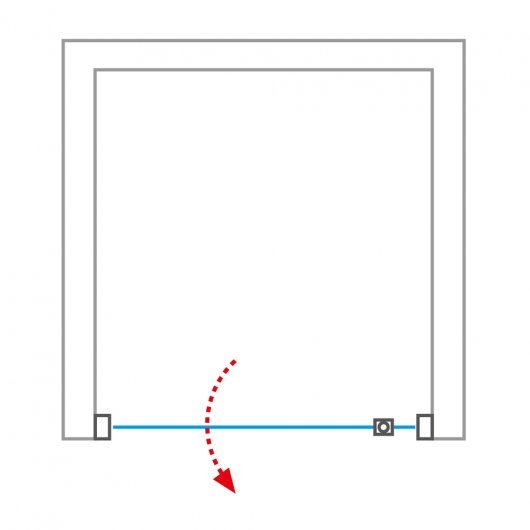 Nákres sprchových dveří PXDO1N_P pravé otevírání
